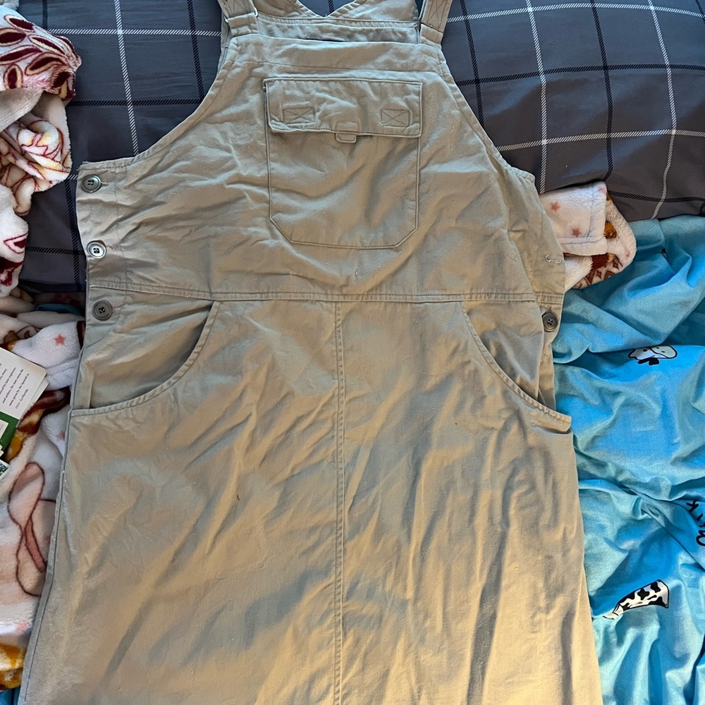 Beige Overalls Dress